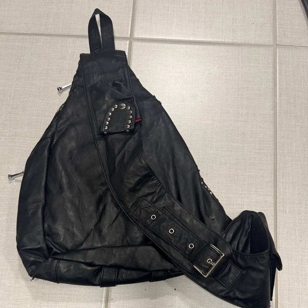 Black Studded Crossbody Bag - Picture 12 of 12